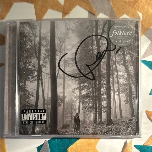 SIGNED Taylor Swift Folklore Limited Edition CD with Star Decorations